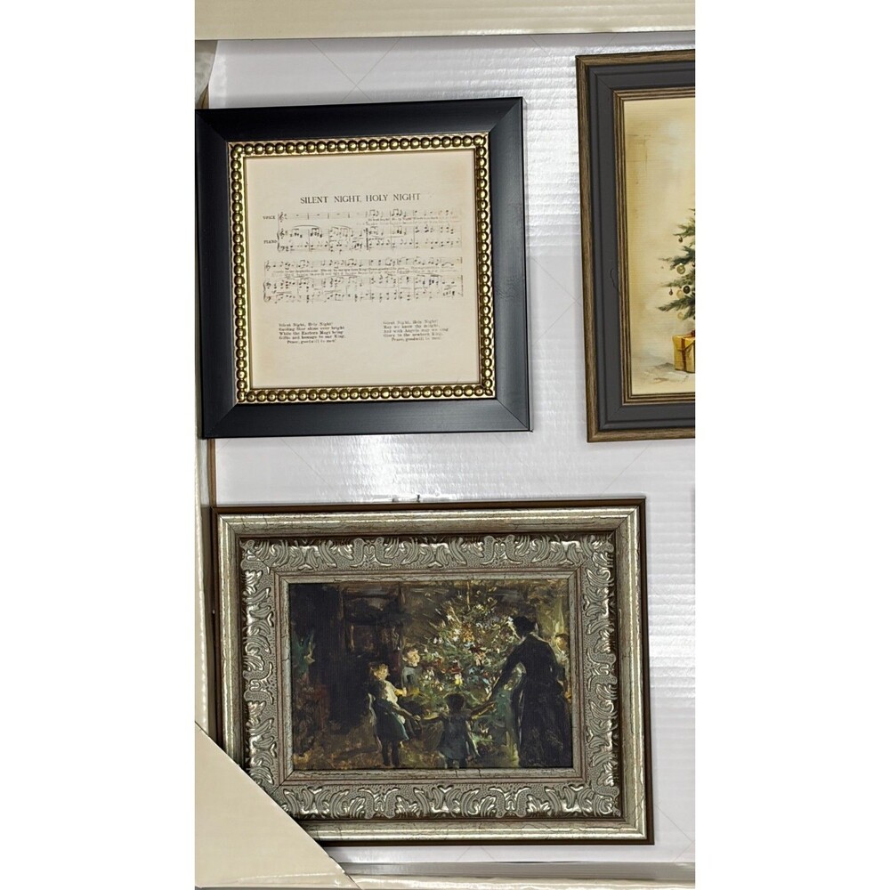 New Petal Lane Home Christmas Set Of 6 Framed Artwork Christmas Theme - Rare - Picture 11 of 11